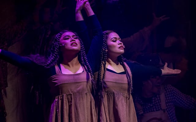 Tanya Manalang and Marynor Mademasila as Violet and Daisy Hilton. Photo courtesy of The Sandbox Collective.